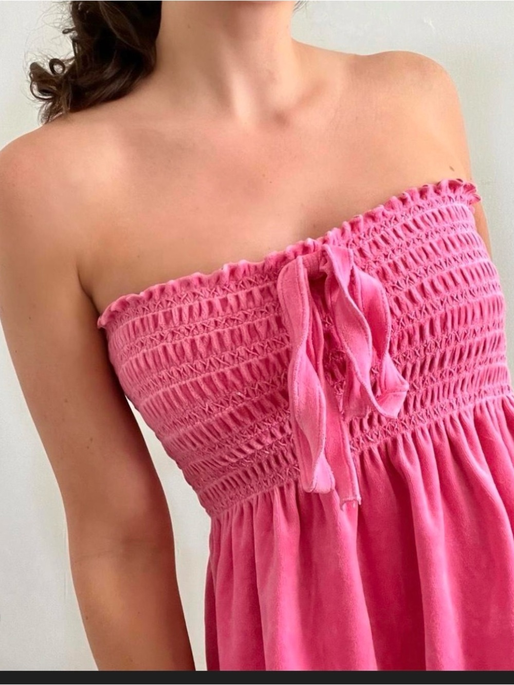 Vintage Juicy Smocked Pink Terry Tube dress